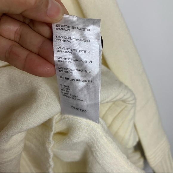 Anthropologie cream button high neck sweater size XS minimalist preppy - Picture 6 of 7